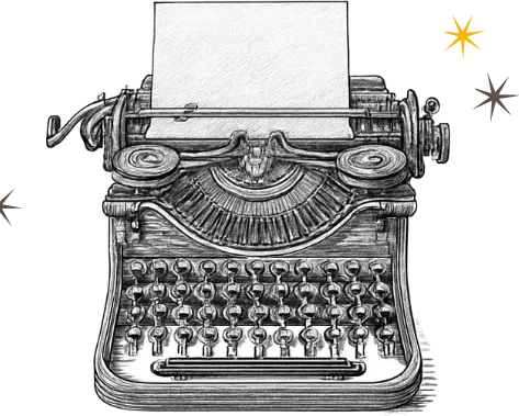 An old typewriter with a blank sheet of paper